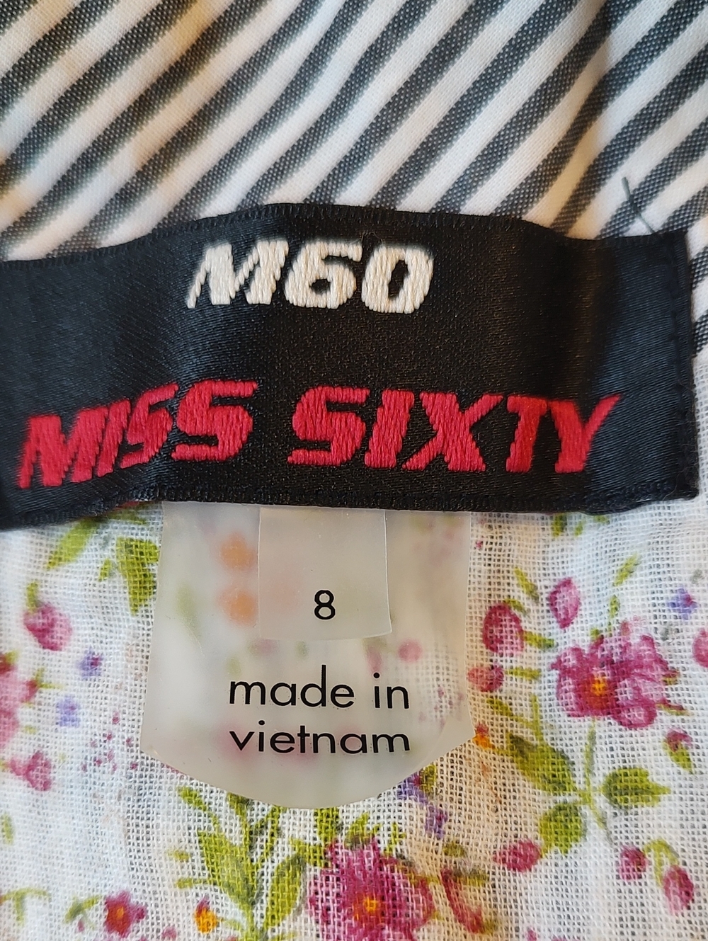 Floral Tiered Sundress with Black Stripe Trim - Picture 8 of 8